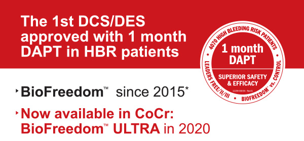 The 1st DCS/DES approved with 1 month DAPT in HBR patients